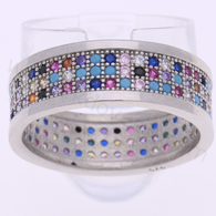 Дамски пръстен с цветни камъни